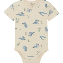 Clearance kortermet body i bambus, Dusty Blue Kort | Kortermet Baby Gutt