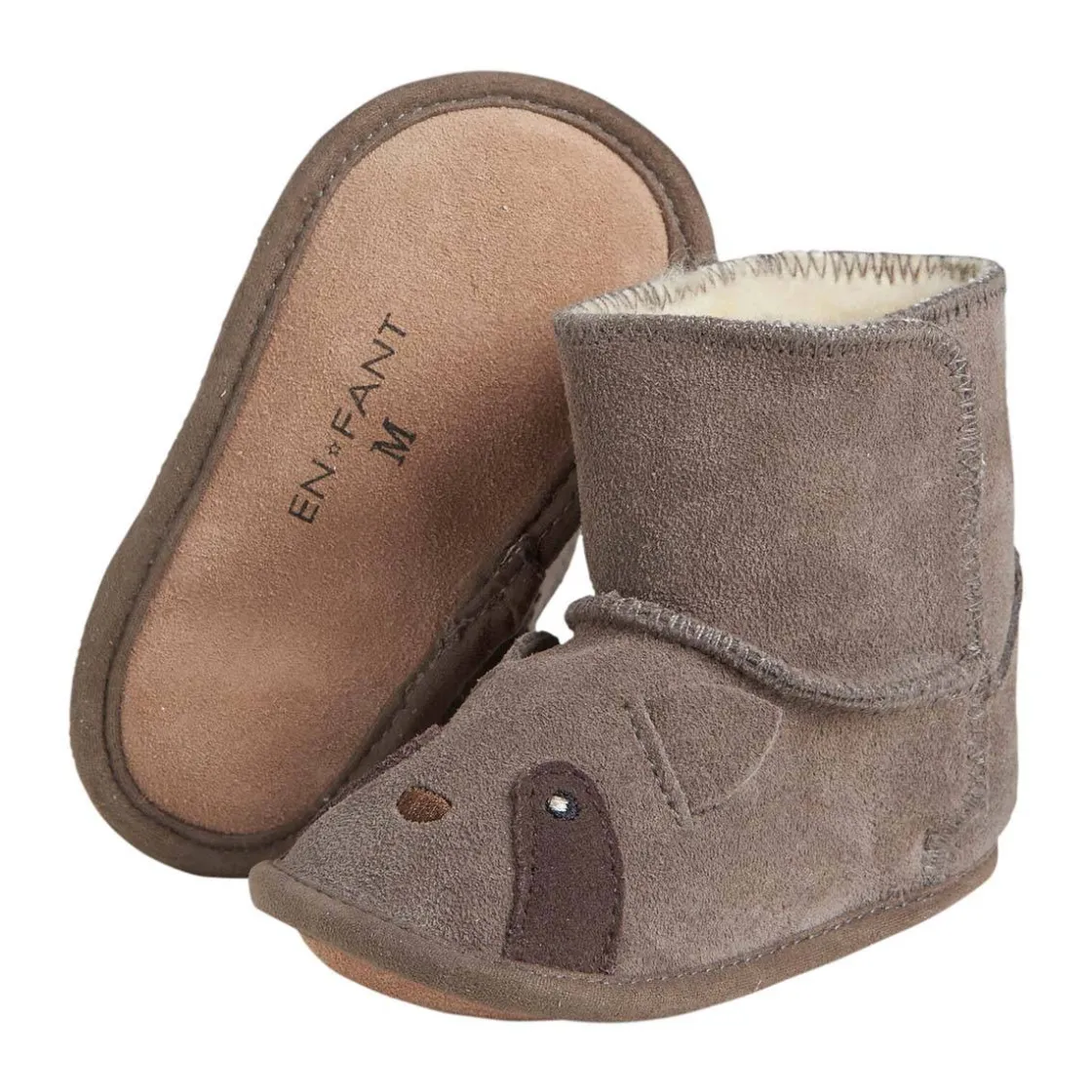 Fashion booties til baby m/dyr, chocolate chip Tøfler