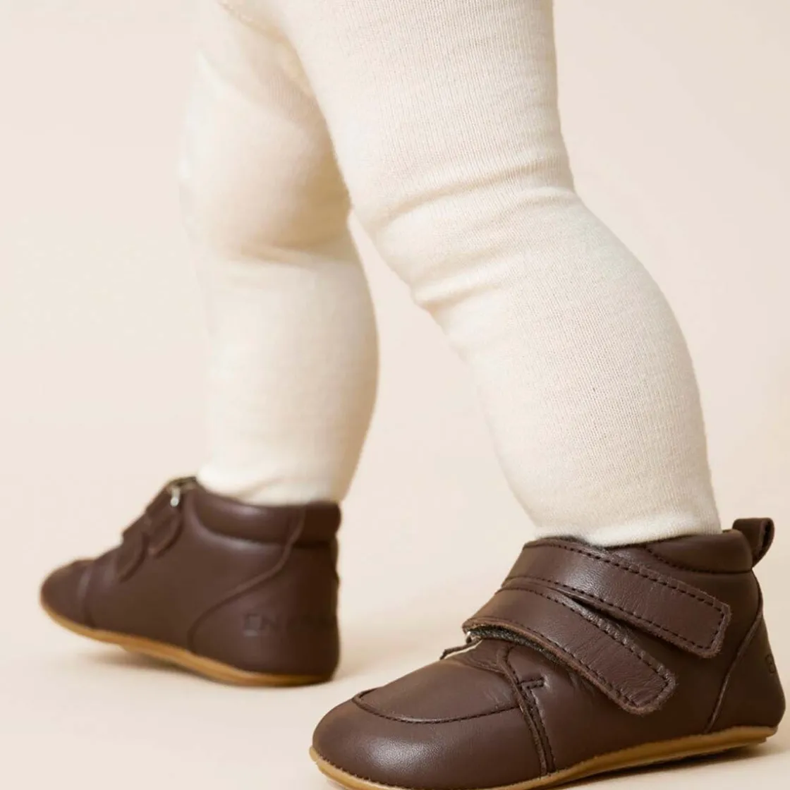 Online Prewalker i skinn til baby, Brown Tøfler