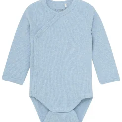Online omslagsbody Mélange Rib, Blue Fog Melange Bodyer Baby Jente | Bodyer Baby Gutt