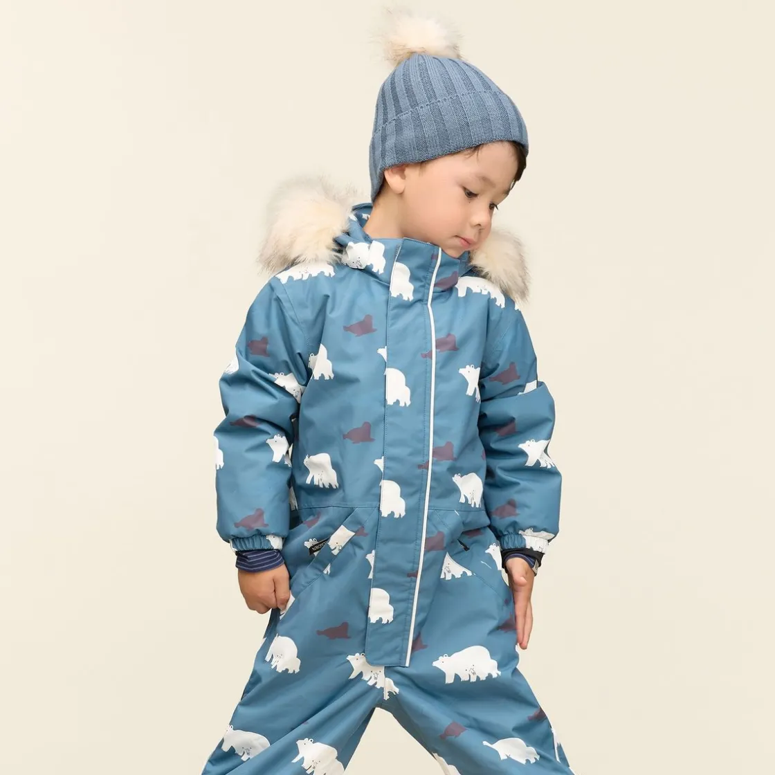 Outlet Salt vinterdress til barn med print, Denimblå Parkdresser & Vinterdresser Barn | Parkdresser & Vinterdresser Baby