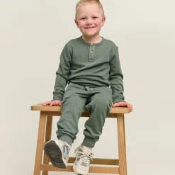 Sale Ulle ullsett i ull/bambus til barn, Matt Grønn Ullbukser 8-16 År | Ullbukser Gutt 3-10 År