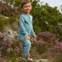 Fashion Ulle ullsett i ull/bambus til barn, Dus Grønn Ullbukser 8-16 År | Ullbukser Gutt 3-10 År