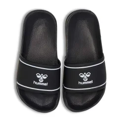 Online Hummel Pool Slide JR slippers til barn, Black/White Sandaler Og Badesko