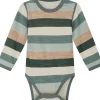 Best Hust & Claire Badia body ull/bambus striper, Jade Green Ullbody Og Ullgensere Baby | Ullbodyer Baby Gutt