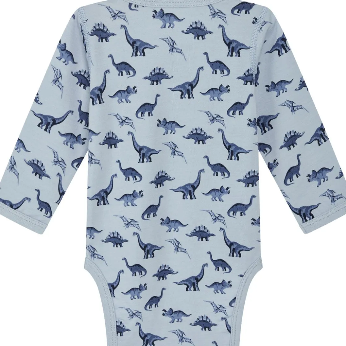 Clearance Hust & Claire Badia body ull/bambus Dino, Cloud Blue Ullbody Og Ullgensere Baby | Ullbodyer Baby Gutt