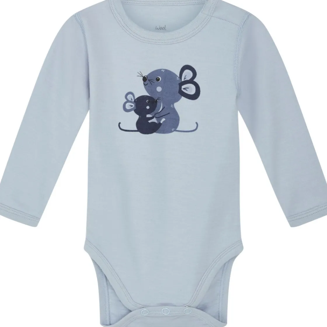 Outlet Hust & Claire Baloo body ull/bambus mus, Cloud Blue Ullbody Og Ullgensere Baby | Ullbodyer Baby Gutt