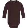 Clearance Hust & Claire Berry ribb body i ull/lyocell, java Ullbody Og Ullgensere Baby | Ullbodyer Baby Jente