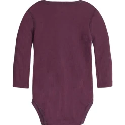 Fashion Hust & Claire Berry ribb body i ull/lyocell, plum wine Ullbody Og Ullgensere Baby | Ullbodyer Baby Jente