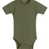 Hot Hust & Claire Bet ribb kortermet body i ull, olivine Ullbody Og Ullgensere Baby | Ullbodyer Baby Jente