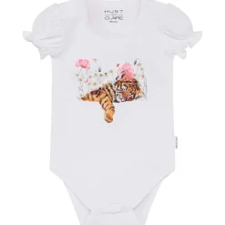 Hot Hust & Claire Blanca kortermet body, white Kortermet Baby Jente | Bodyer Baby Jente
