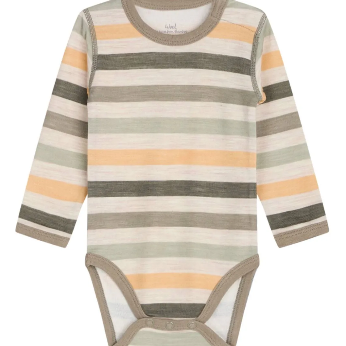 Hot Hust & Claire body i ull/bambus med striper, Khaki Ullbody Og Ullgensere Baby | Ullbodyer Baby Gutt