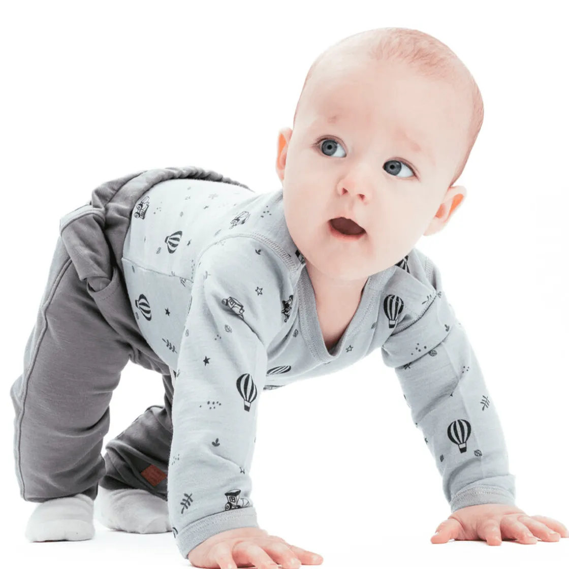 New Hust & Claire body ull/bambus luftballong, Cloud Blue Ullbody Og Ullgensere Baby | Ullbodyer Baby Gutt