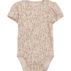 Sale Hust & Claire Bonni kortermet body i bambus, wheat mel. Kortermet Baby Jente