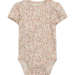 Sale Hust & Claire Bonni kortermet body i bambus, wheat mel. Kortermet Baby Jente