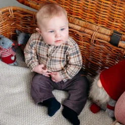 New Hust & Claire Boye skjortebody, Doeskin Juleantrekk Til Gutt | Juleantrekk Baby Gutt