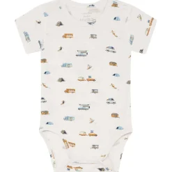 New Hust & Claire Bue kortermet body i bambus, white sand Bodyer Baby Jente | Bodyer Baby Gutt
