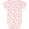 Outlet Hust & Claire Bue kortermet body i bambus, rose morn Kortermet Baby Jente | Bodyer Baby Jente