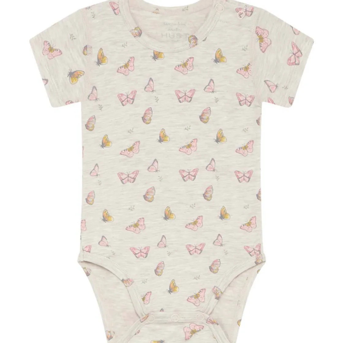 Sale Hust & Claire Bue kortermet body i bambus, shrimp Kortermet Baby Jente | Bodyer Baby Jente