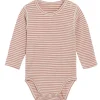 Clearance Hust & Claire Buller body med striper bambus, ash rose Bodyer Baby Jente