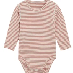 Clearance Hust & Claire Buller body med striper bambus, ash rose Bodyer Baby Jente