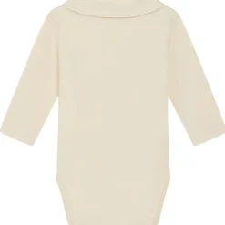 Clearance Hust & Claire Caldur body med krage i ull/bambus, Ecru Ullbody Og Ullgensere Baby | Juleantrekk Baby Gutt