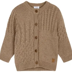 Discount Hust & Claire Charli cardigan til baby, deer brown melange Penklær Gutt | Skjorter Gutt