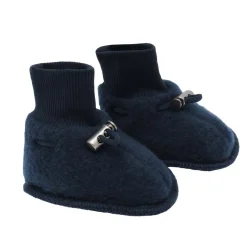 Clearance Hust & Claire Felice tøfler i ullfleece, more navy Tøfler | Booties Til Baby