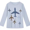 Fashion Hust & Claire genser i ull/bambus med fly, Cloud Blue Ullgensere Gutt 3-10 År | Ullbody Og Ullgensere Baby