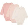 Sale Hust & Claire HCBlue 3-pack body, Dusty Rose Bodyer Baby Jente