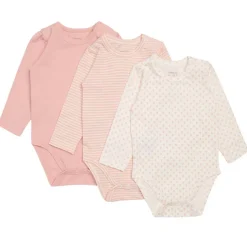 Sale Hust & Claire HCBlue 3-pack body, Dusty Rose Bodyer Baby Jente