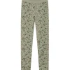 Clearance Hust & Claire leggings i ull/bambus m/blomster, Seagrass Ullbukser 8-16 År | Ullbukser Gutt 3-10 År