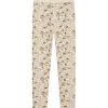 Outlet Hust & Claire leggings i ull/bambus m/blomster, Ecru Ullbukser 8-16 År | Ullbukser Gutt 3-10 År