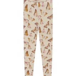 Clearance Hust & Claire leggings i ull/silke sommerfugler, wheat Ullbukser 8-16 År | Ullbukser Gutt 3-10 År