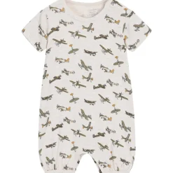New Hust & Claire Milu kortermet romper, wheat melange Rompere Baby Gutt | Heldresser & Pyjamaser Gutt