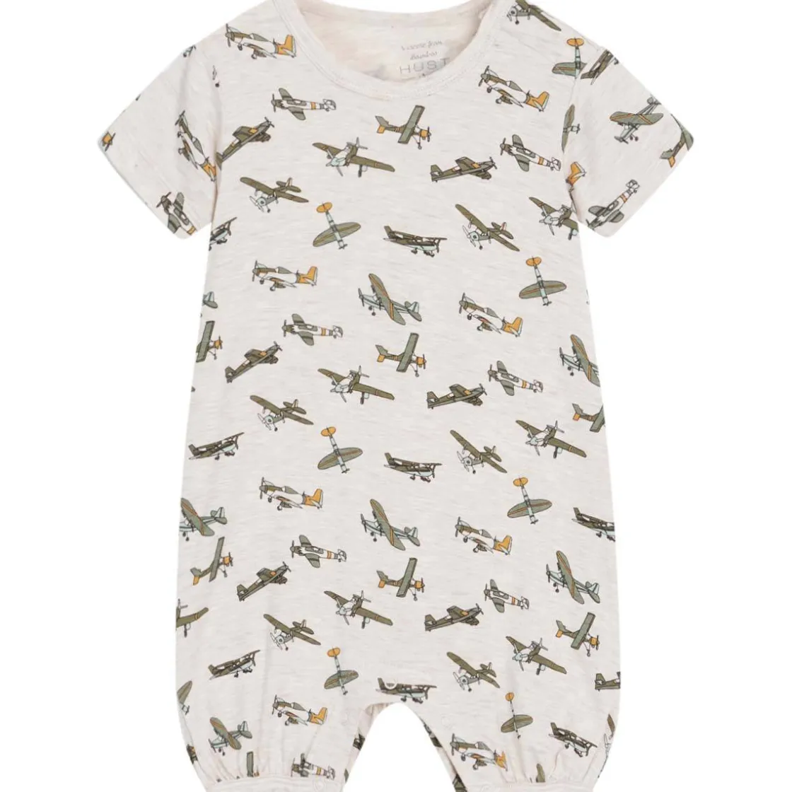 New Hust & Claire Milu kortermet romper, wheat melange Rompere Baby Gutt | Heldresser & Pyjamaser Gutt