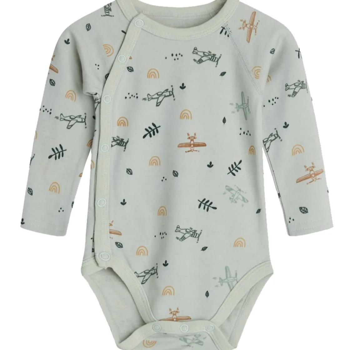 Outlet Hust & Claire omslagsbody i ull/bambus, Avocado Ullbody Og Ullgensere Baby | Ullbodyer Baby Gutt
