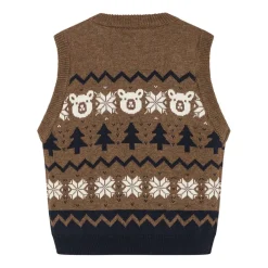 Clearance Hust & Claire Perrie strikket vest til baby, cub brown Juleantrekk Baby Gutt | Penklær Baby Gutt