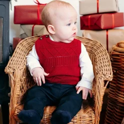 Sale Hust & Claire Perry vest til baby, Teaberry Juleantrekk Baby Gutt | Penklær Baby Gutt