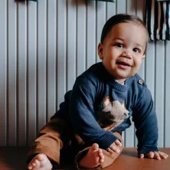 Fashion Hust & Claire Pilou strikket genser til baby, blue night Gensere & Overdeler Gutt | Gensere Baby Gutt
