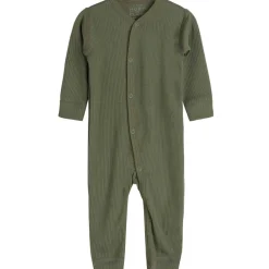 Outlet Hust & Claire ribb heldress i ull/lyocell, olivine Ulldresser & Ullpyjamaser Baby | Heldresser & Pyjamaser Jente