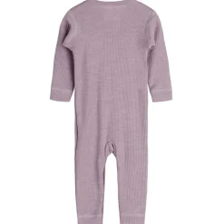 Online Hust & Claire ribb heldress i ull/lyocell, woodrose Ulldresser & Ullpyjamaser Baby | Heldresser & Pyjamaser Jente