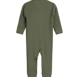 Outlet Hust & Claire ribb heldress i ull/lyocell, olivine Ulldresser & Ullpyjamaser Baby | Heldresser & Pyjamaser Jente