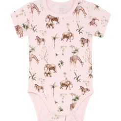 Fashion Hust & Claire Safari kortermet body i bambus, Rose morn Kortermet Baby Jente | Bodyer Baby Jente