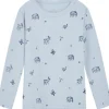 Best Hust & Claire skogsdyr genser i ull/bambus, Cloud Blue Ullgensere Gutt 3-10 År | Ullbody Og Ullgensere Baby