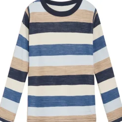 New Hust & Claire stripete genser i ull/bambus, Cloud Blue Ullgensere 8-16 År | Ullgensere Gutt 3-10 År