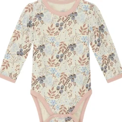 Outlet Hust & Claire ull/bambus body blomster, Cloud Blue Ullbody Og Ullgensere Baby | Ullbodyer Baby Jente