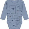 Outlet Hust & Claire body i ull med bjørner, Blue wind Ullbody Og Ullgensere Baby | Ullbodyer Baby Gutt