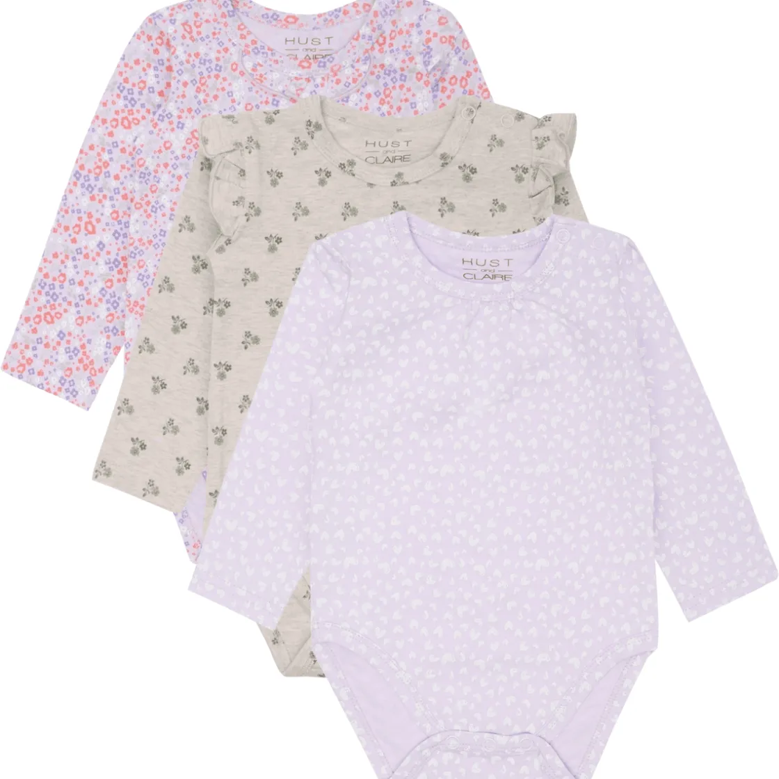 Discount Hust and Claire Hcbella 3-pack body, Wheat Melange Bodyer Baby Jente