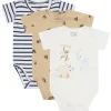 Hot Hust and Claire Hcbertram 3-pack kortermet body, Pale Khaki Kort | Kortermet Baby Gutt